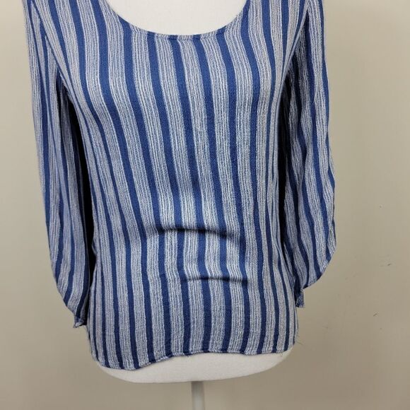 Anthro Drew Striped Blouse. Blue S#012 - Picture 5 of 15